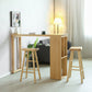 Double Pedestal Bar Table Set 2/3 Pcs Solid Wood Bar Table and Backless Stools Clearhalo 'Bar Furniture' 'furn' 'furn_home_bar_bar_sets' 'Furniture' 'Home Bars & Bar Sets' 'home_bar_bar_sets' 'Kitchen & Dining Furniture' 7039257