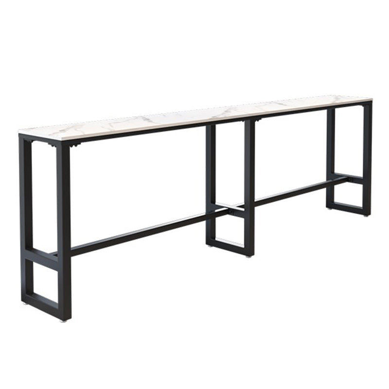 Glam Rectangle Bar Table Set 1/4/7 Pcs Iron Frame Bar Table and Upholstered Stools Table White Clearhalo 'Bar Furniture' 'furn' 'furn_home_bar_bar_sets' 'Furniture' 'Home Bars & Bar Sets' 'home_bar_bar_sets' 'Kitchen & Dining Furniture' 7039271