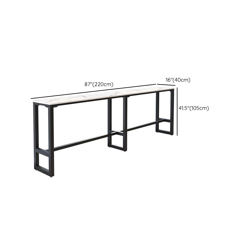 Glam Rectangle Bar Table Set 1/4/7 Pcs Iron Frame Bar Table and Upholstered Stools Clearhalo 'Bar Furniture' 'furn' 'furn_home_bar_bar_sets' 'Furniture' 'Home Bars & Bar Sets' 'home_bar_bar_sets' 'Kitchen & Dining Furniture' 7039274