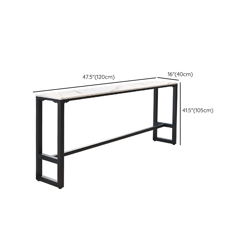 Glam Rectangle Bar Table Set 1/4/7 Pcs Iron Frame Bar Table and Upholstered Stools Clearhalo 'Bar Furniture' 'furn' 'furn_home_bar_bar_sets' 'Furniture' 'Home Bars & Bar Sets' 'home_bar_bar_sets' 'Kitchen & Dining Furniture' 7039278