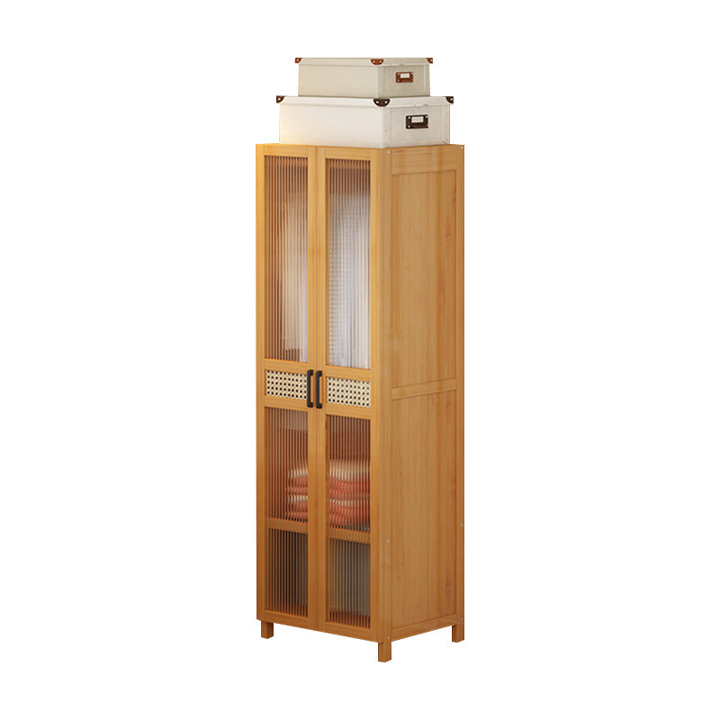 Modern Style Wardrobe Cabinet Wood Clothes Rail Wardrobe Armoire with Legs 20"L x 17"W x 63"H With Clothing Rod Clearhalo 'Armoires & Wardrobes' 'armoires_wardrobes' 'Bedroom Furniture' 'furn' 'furn_armoires_wardrobes' 'Furniture' 7039294