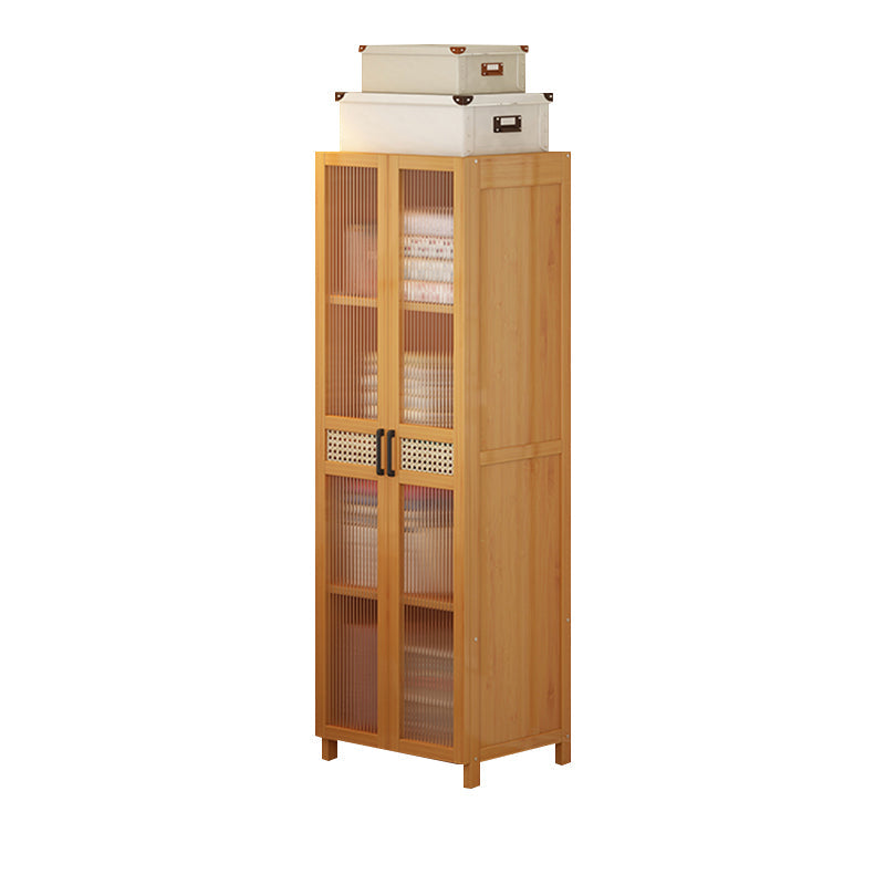 Modern Style Wardrobe Cabinet Wood Clothes Rail Wardrobe Armoire with Legs 20"L x 17"W x 63"H Without Clothing Rod Clearhalo 'Armoires & Wardrobes' 'armoires_wardrobes' 'Bedroom Furniture' 'furn' 'furn_armoires_wardrobes' 'Furniture' 7039296