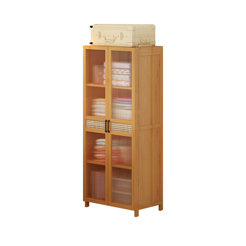 Modern Style Wardrobe Cabinet Wood Clothes Rail Wardrobe Armoire with Legs 28"L x 17"W x 63"H Without Clothing Rod Clearhalo 'Armoires & Wardrobes' 'armoires_wardrobes' 'Bedroom Furniture' 'furn' 'furn_armoires_wardrobes' 'Furniture' 7039300