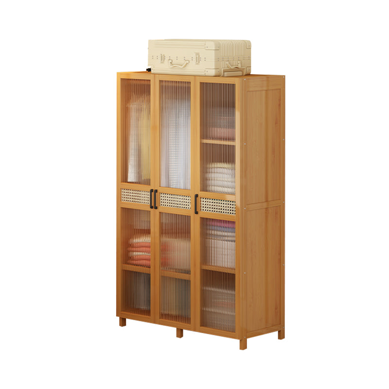Modern Style Wardrobe Cabinet Wood Clothes Rail Wardrobe Armoire with Legs 39"L x 17"W x 63"H With Clothing Rod Clearhalo 'Armoires & Wardrobes' 'armoires_wardrobes' 'Bedroom Furniture' 'furn' 'furn_armoires_wardrobes' 'Furniture' 7039302