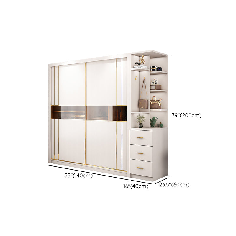Modern Style Wardrobe Cabinet Glass Wardrobe Closet for Home