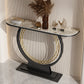 Glam Metal Console Accent Table Half Moon Console Sofa Table for Hall