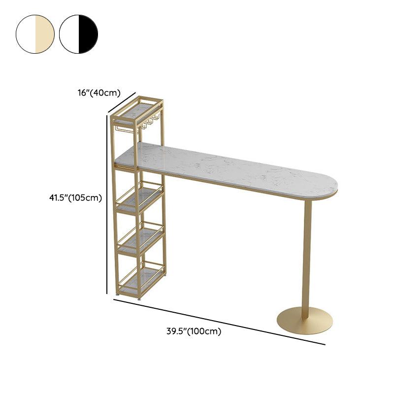 Bartisch-Set im modernen Stil, 1/3-teilig, Tresentisch aus Kunstmarmor mit gepolsterten Hockern
