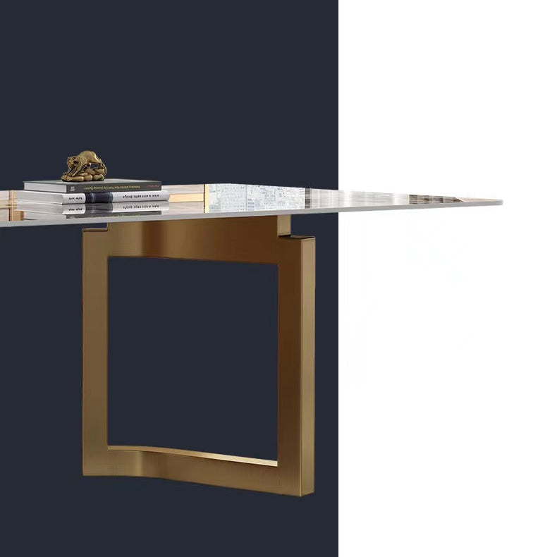 Ensemble de table à manger beige haut brillant