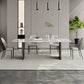 White Stone Dining Set with Padded Chairs 1/4/5/6 Pcs Modern Dinette Set