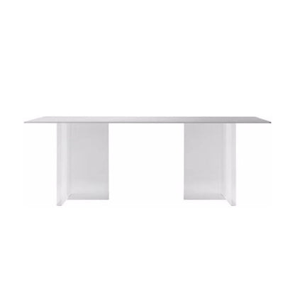 Acryli Contemporary Dining Set 1/7 Pieces White Stone Dinette Table Set