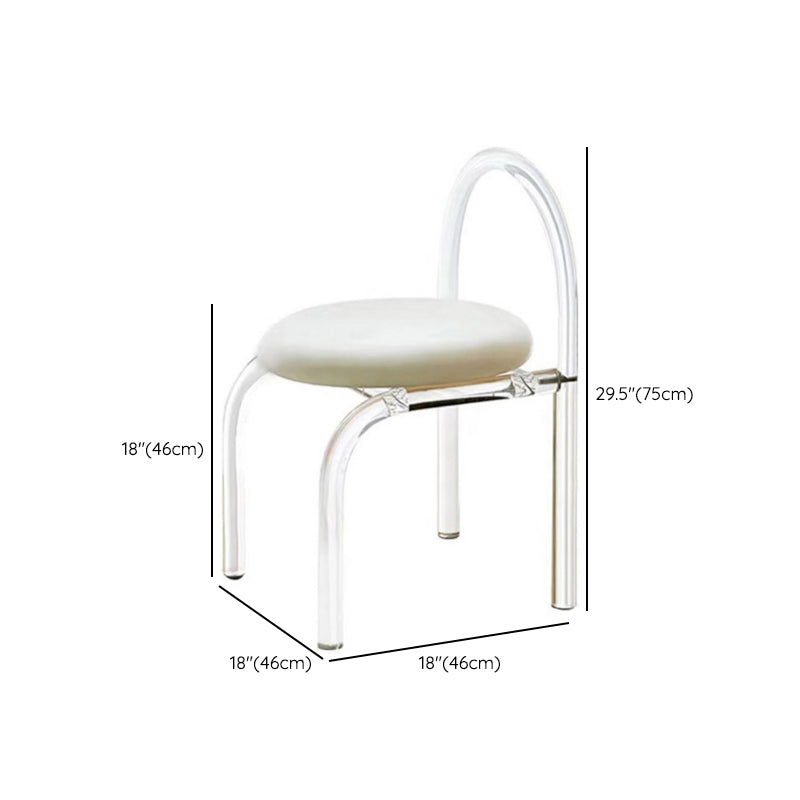 Acryli Contemporary Dining Set 1/7 Pieces White Stone Dinette Table Set