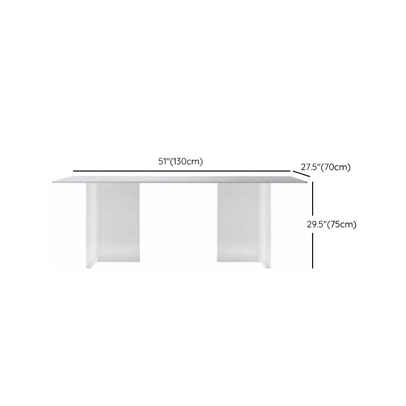 Acryli Contemporary Dining Set 1/7 Pieces White Stone Dinette Table Set