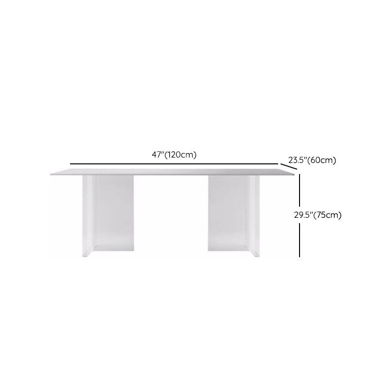 Acryli Contemporary Dining Set 1/7 Pieces White Stone Dinette Table Set