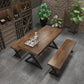 Industrial Rectangle Wood Dining Table 1/5/7 Pieces Dining Set for Cafe