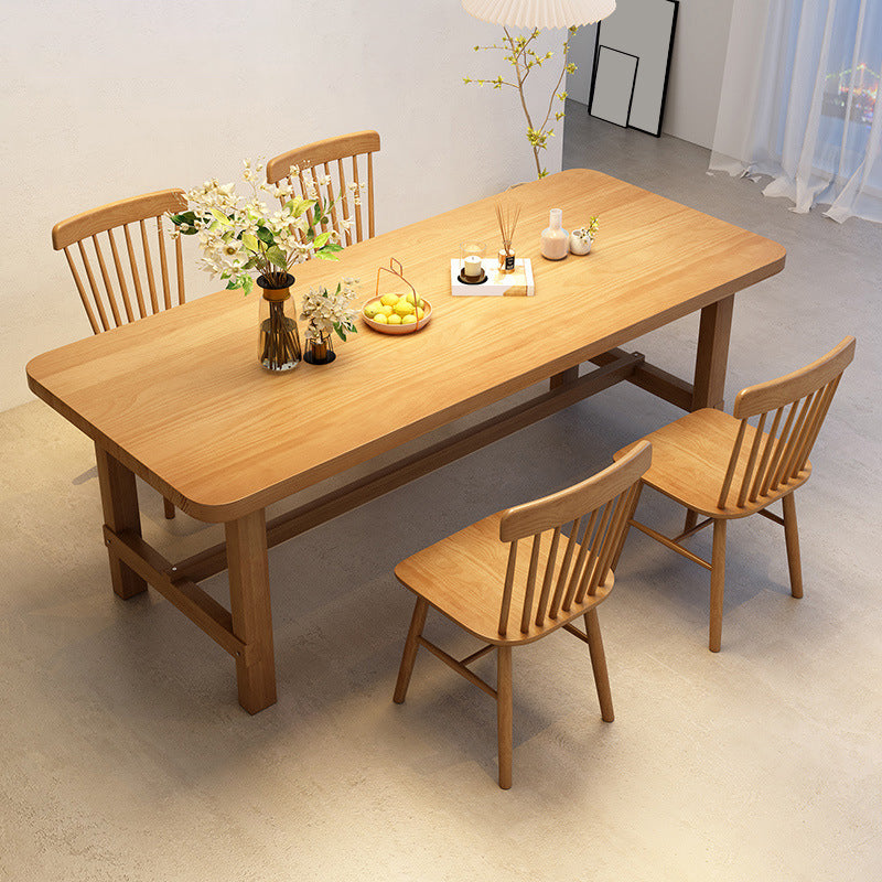 Kitchen Solid Wood Furniture 1/5 Pieces Standard Height Casual Dining Room Table Set