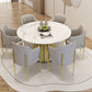 Nordic Round Stone Dining Table 1/7 Pieces Dining Set for Cafe