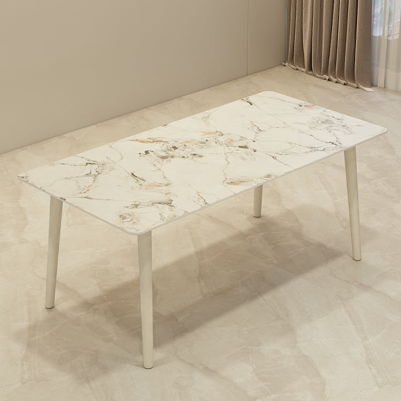 Moderne Rechteckstein -Esstisch 1/5/7 Stücke Essset für Cafe