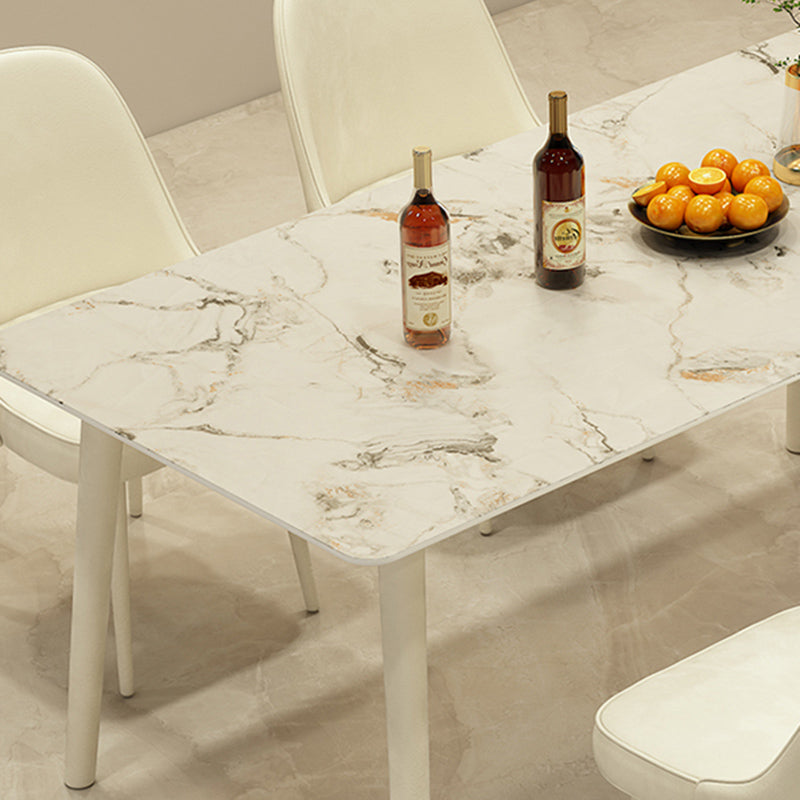 Moderne Rechteckstein -Esstisch 1/5/7 Stücke Essset für Cafe