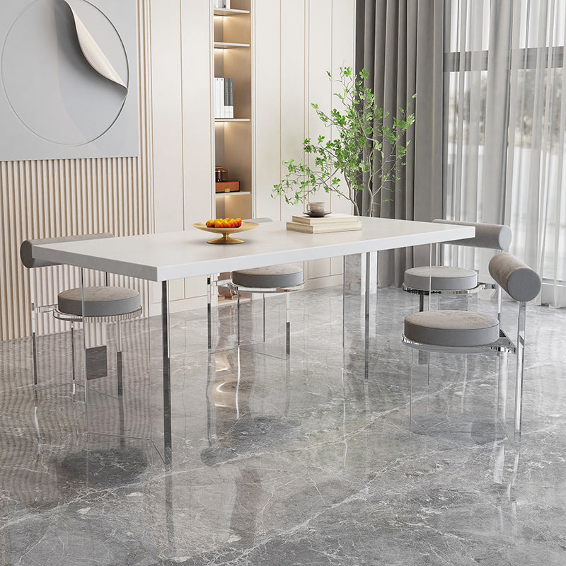 モダンな長方形の石のダイニングテーブル1/2/5/7ピースカフェ用ダイニングセット