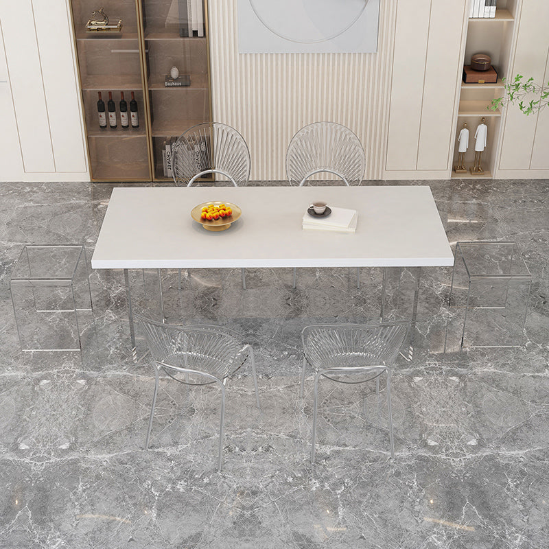 モダンな長方形の石のダイニングテーブル1/2/5/7ピースカフェ用ダイニングセット