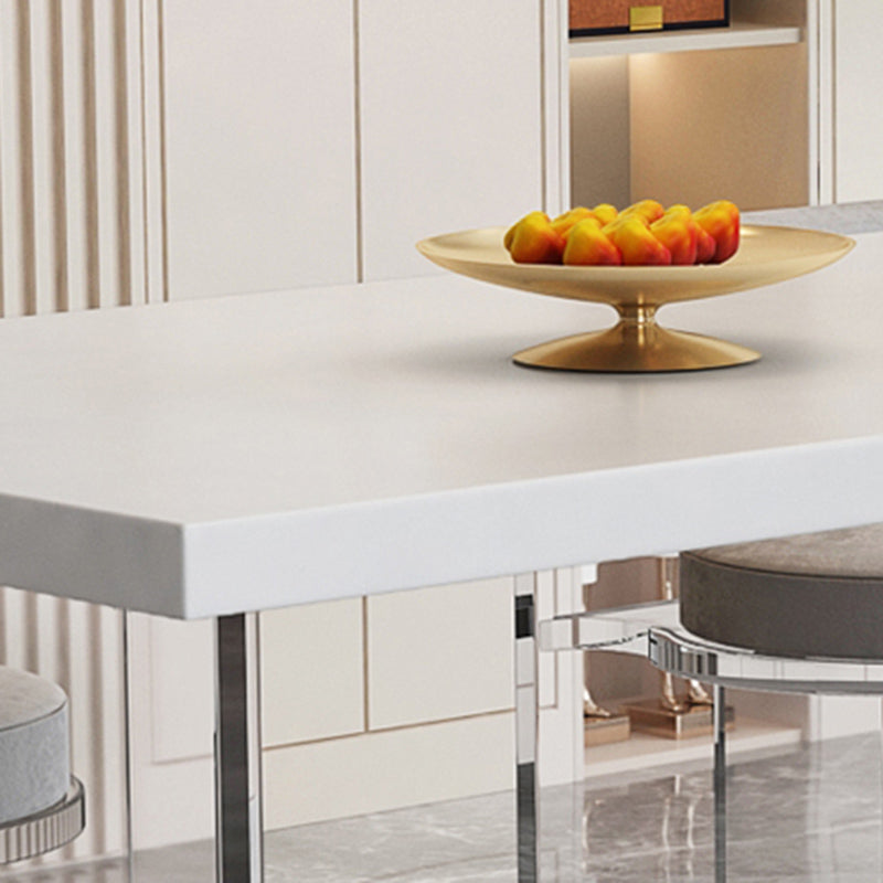 モダンな長方形の石のダイニングテーブル1/2/5/7ピースカフェ用ダイニングセット