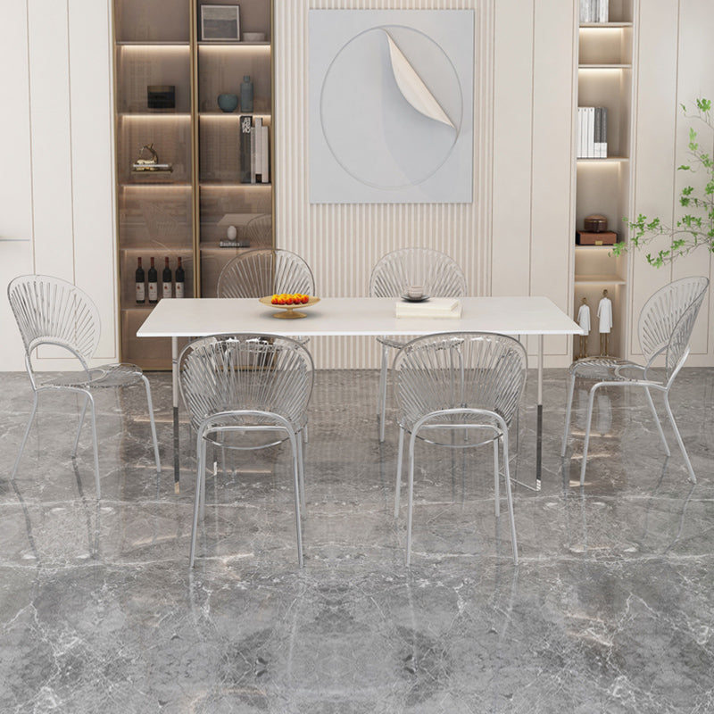 モダンな長方形の石のダイニングテーブル1/2/5/7ピースカフェ用ダイニングセット