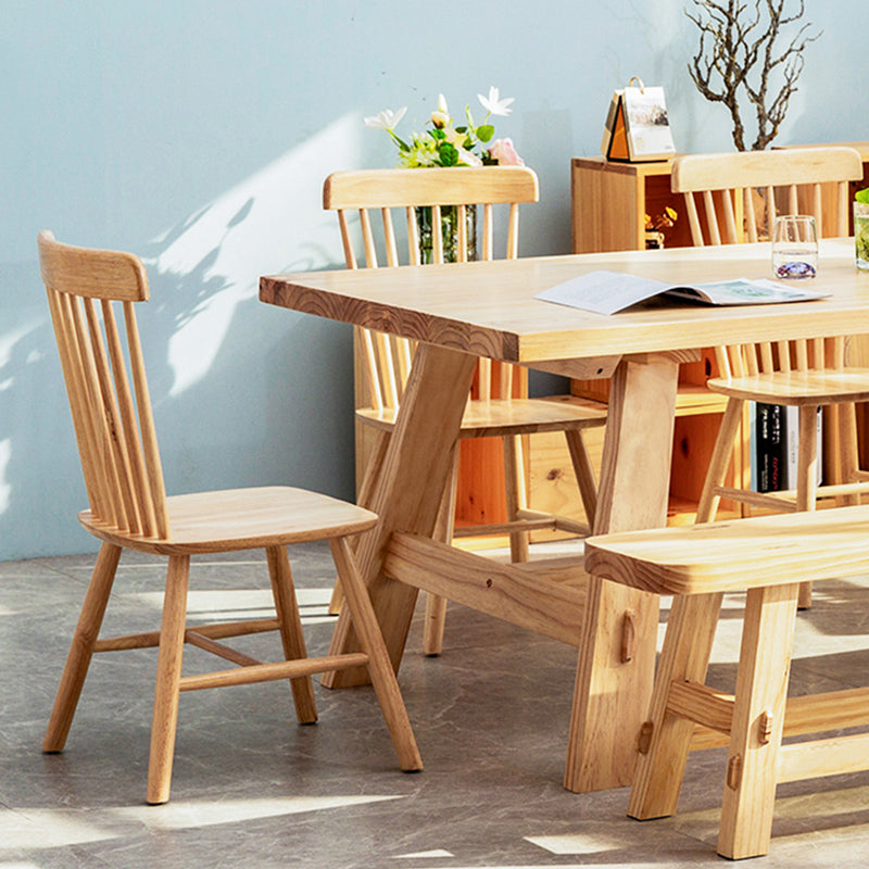 Modern Rectangle Wood Dining Table 1/2/4/6 Pieces Dining Set for Dining Room