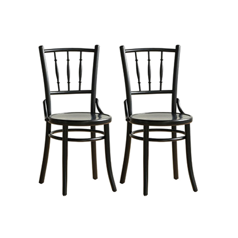 インダストリアルスタイルのサイドチェアスラットバックソリッドウッドダイニングチェアホーム用