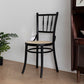 インダストリアルスタイルのサイドチェアスラットバックソリッドウッドダイニングチェアホーム用