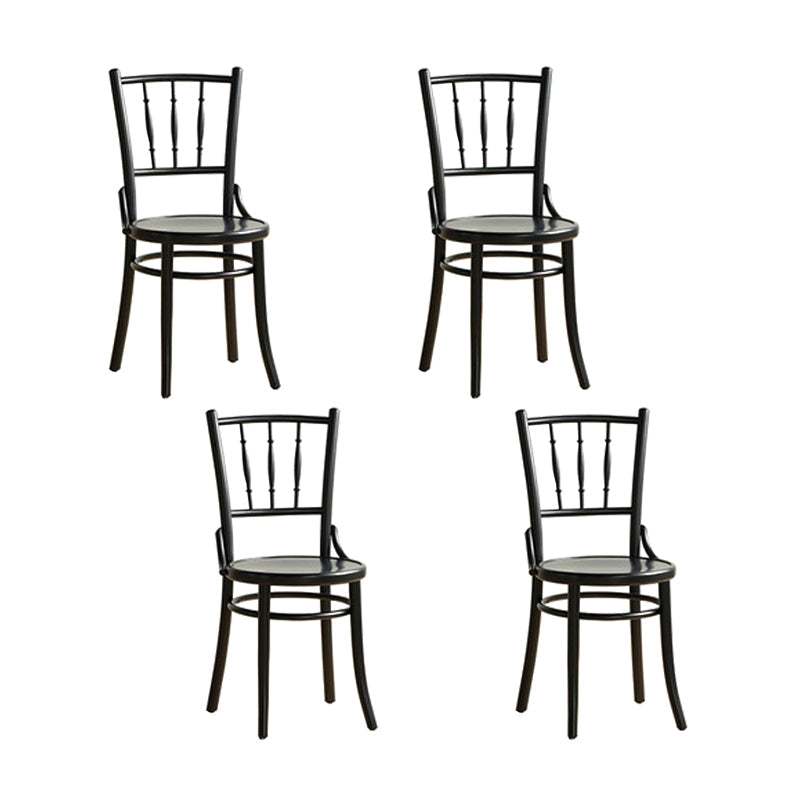 インダストリアルスタイルのサイドチェアスラットバックソリッドウッドダイニングチェアホーム用