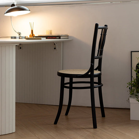 Industrial Style Side Chair Slat Back Solid Wood Dining Chair for Home