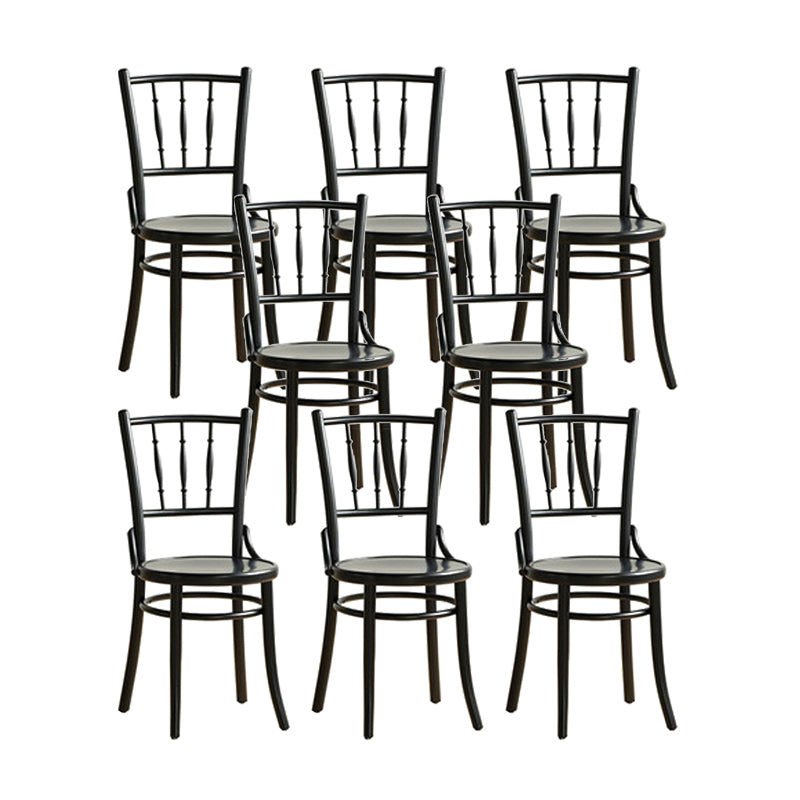 インダストリアルスタイルのサイドチェアスラットバックソリッドウッドダイニングチェアホーム用