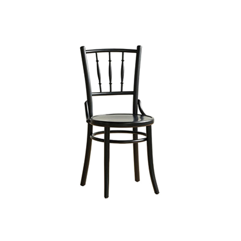 インダストリアルスタイルのサイドチェアスラットバックソリッドウッドダイニングチェアホーム用