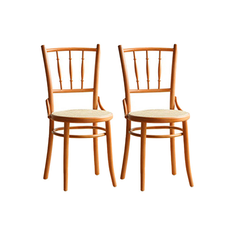 インダストリアルスタイルのサイドチェアスラットバックソリッドウッドダイニングチェアホーム用