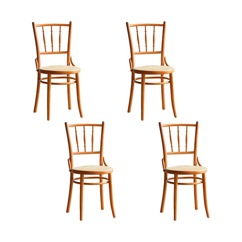 インダストリアルスタイルのサイドチェアスラットバックソリッドウッドダイニングチェアホーム用