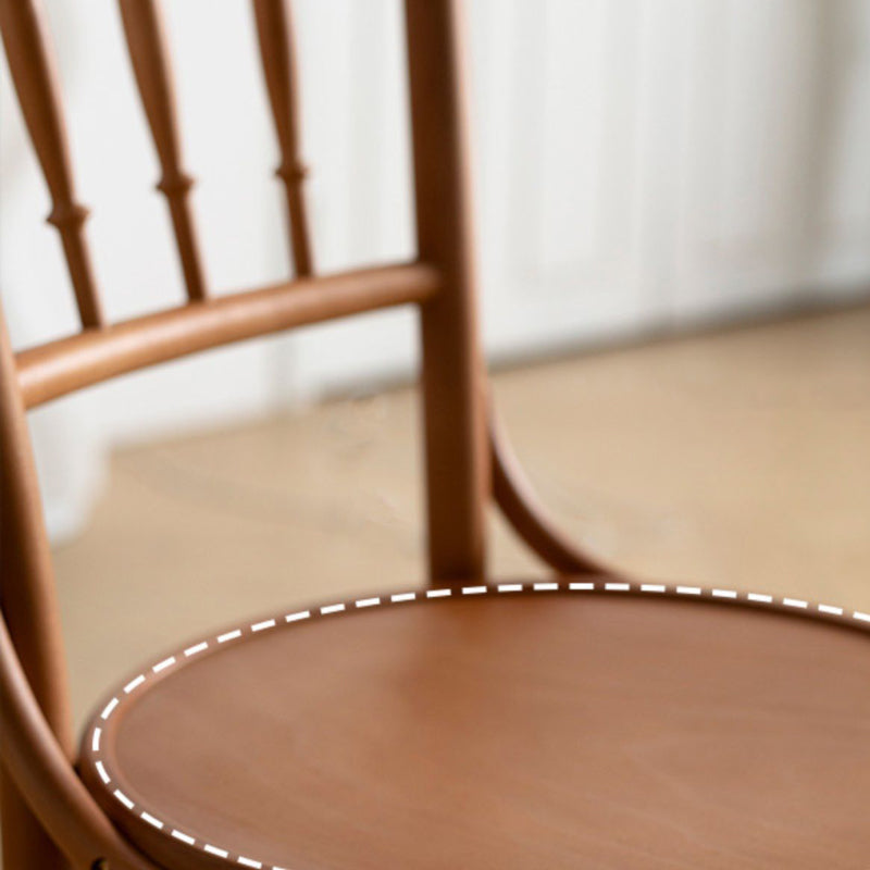 インダストリアルスタイルのサイドチェアスラットバックソリッドウッドダイニングチェアホーム用