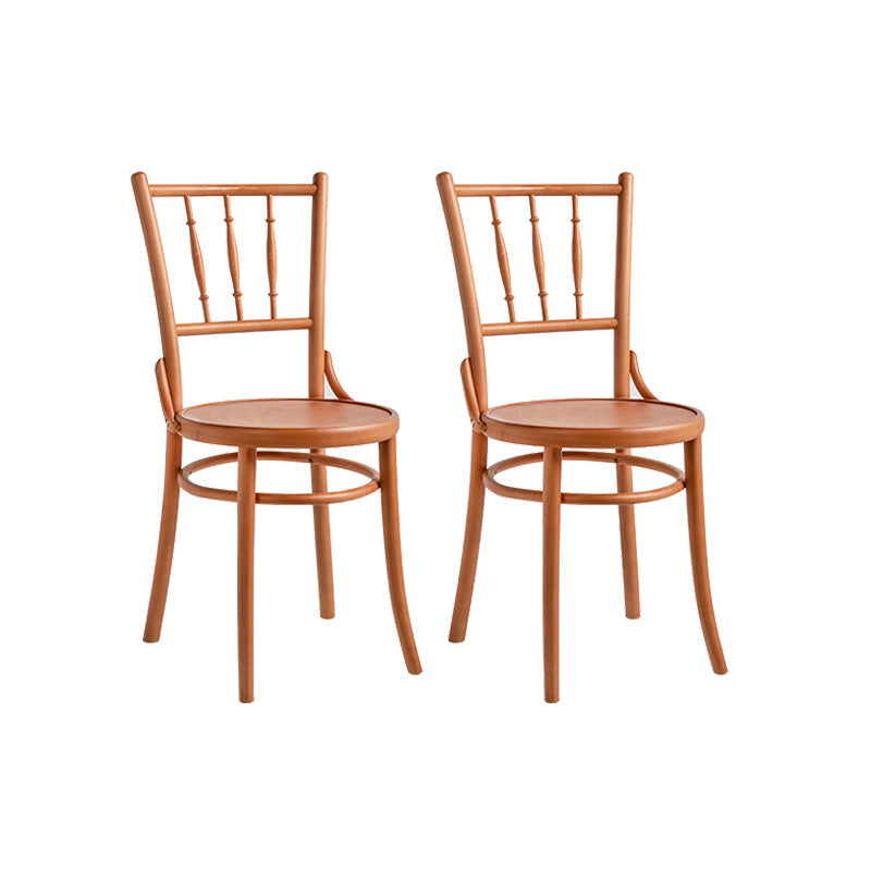 インダストリアルスタイルのサイドチェアスラットバックソリッドウッドダイニングチェアホーム用