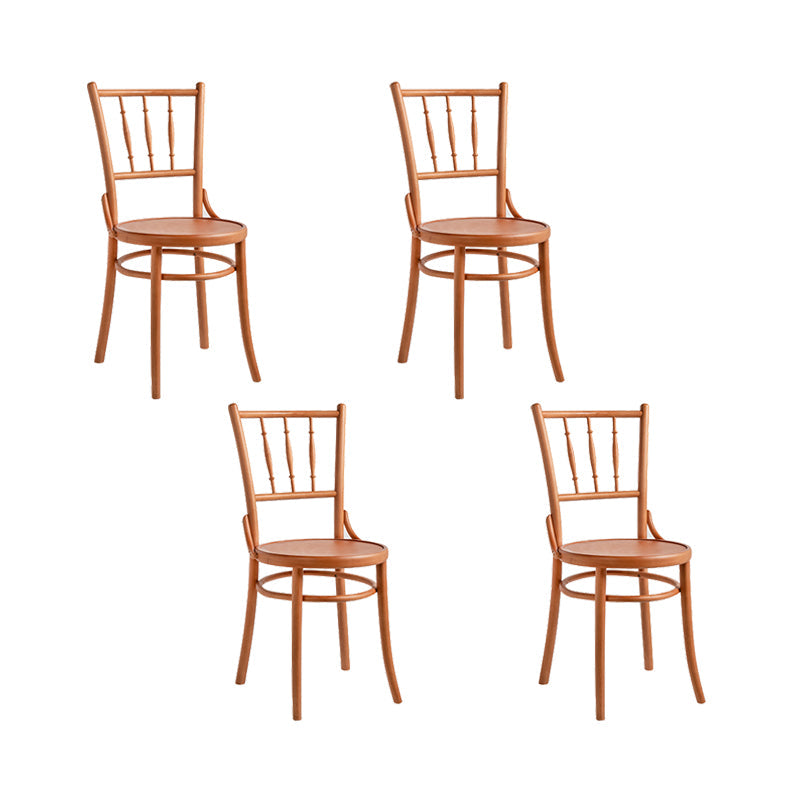 インダストリアルスタイルのサイドチェアスラットバックソリッドウッドダイニングチェアホーム用