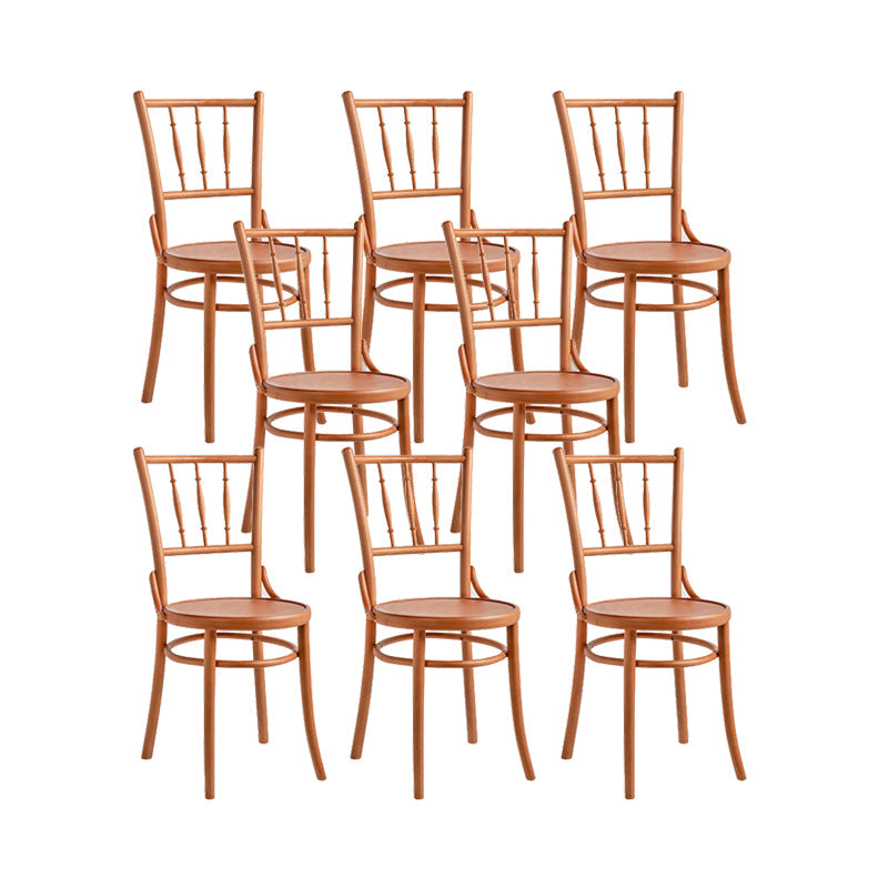 インダストリアルスタイルのサイドチェアスラットバックソリッドウッドダイニングチェアホーム用