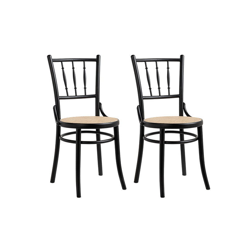 インダストリアルスタイルのサイドチェアスラットバックソリッドウッドダイニングチェアホーム用
