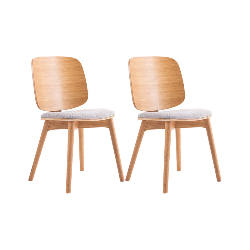 Solid Wood Side Chair Modern Low Back Indoor Dining Chair for Home Wood + Gray 2 Piece Set Clearhalo 'Dining Chairs' 'Dining Tables & Seating' 'dining_chair' 'furn' 'furn_dining_chair' 'Furniture' 'Kitchen & Dining Furniture' 7040366