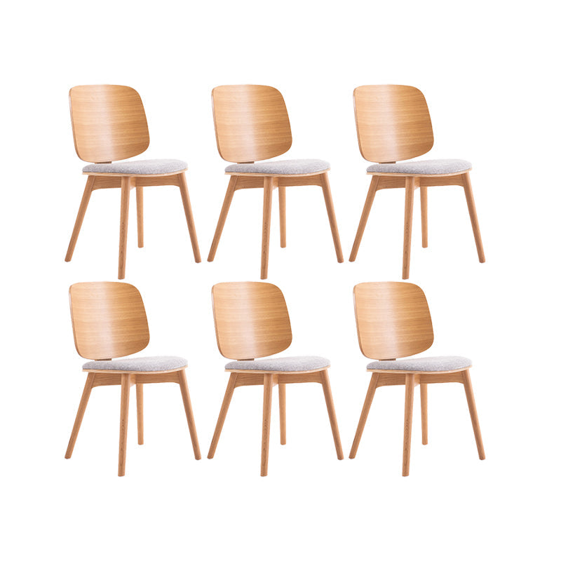 Solid Wood Side Chair Modern Low Back Indoor Dining Chair for Home Wood + Gray 6 Piece Set Clearhalo 'Dining Chairs' 'Dining Tables & Seating' 'dining_chair' 'furn' 'furn_dining_chair' 'Furniture' 'Kitchen & Dining Furniture' 7040371