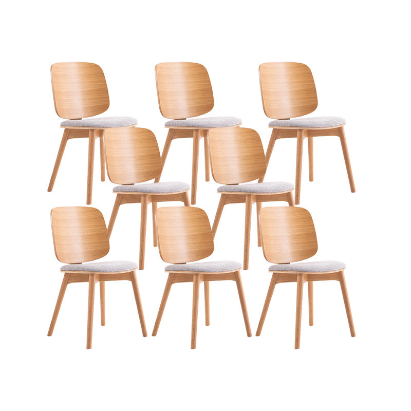 Solid Wood Side Chair Modern Low Back Indoor Dining Chair for Home Wood + Gray 8 Piece Set Clearhalo 'Dining Chairs' 'Dining Tables & Seating' 'dining_chair' 'furn' 'furn_dining_chair' 'Furniture' 'Kitchen & Dining Furniture' 7040372