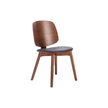 Solid Wood Side Chair Modern Low Back Indoor Dining Chair for Home Walnut 1 Piece Clearhalo 'Dining Chairs' 'Dining Tables & Seating' 'dining_chair' 'furn' 'furn_dining_chair' 'Furniture' 'Kitchen & Dining Furniture' 7040373