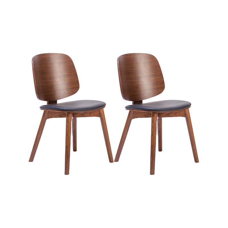 Solid Wood Side Chair Modern Low Back Indoor Dining Chair for Home Walnut 2 Piece Set Clearhalo 'Dining Chairs' 'Dining Tables & Seating' 'dining_chair' 'furn' 'furn_dining_chair' 'Furniture' 'Kitchen & Dining Furniture' 7040374