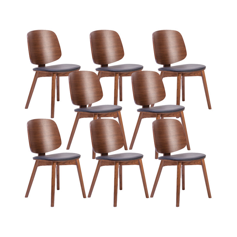 Solid Wood Side Chair Modern Low Back Indoor Dining Chair for Home Walnut 8 Piece Set Clearhalo 'Dining Chairs' 'Dining Tables & Seating' 'dining_chair' 'furn' 'furn_dining_chair' 'Furniture' 'Kitchen & Dining Furniture' 7040377