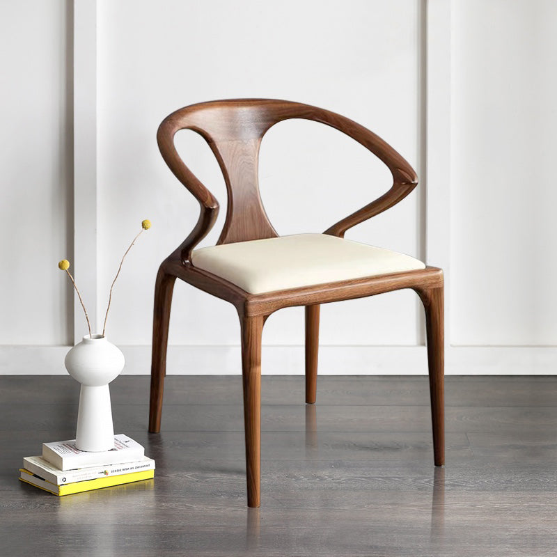 Modern Simple Side Chair Wooden Base Side Dining Chair for Living Room