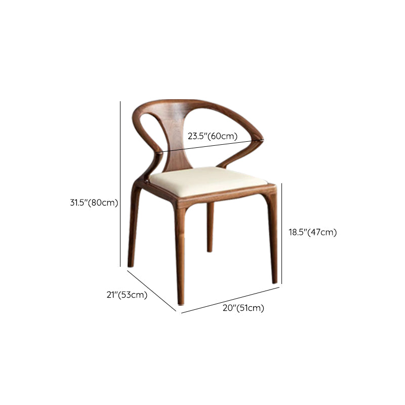 Modern Simple Side Chair Wooden Base Side Dining Chair for Living Room