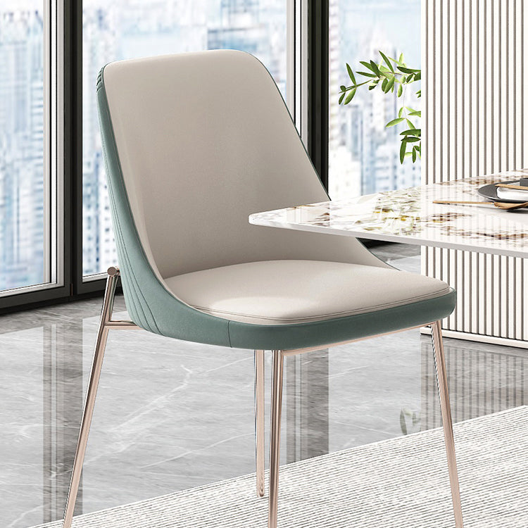 Nordic Style Green Side Chair Gold Base Side Dining Chair for Home Use Clearhalo 'Dining Chairs' 'Dining Tables & Seating' 'dining_chair' 'furn' 'furn_dining_chair' 'Furniture' 'Kitchen & Dining Furniture' 7040560