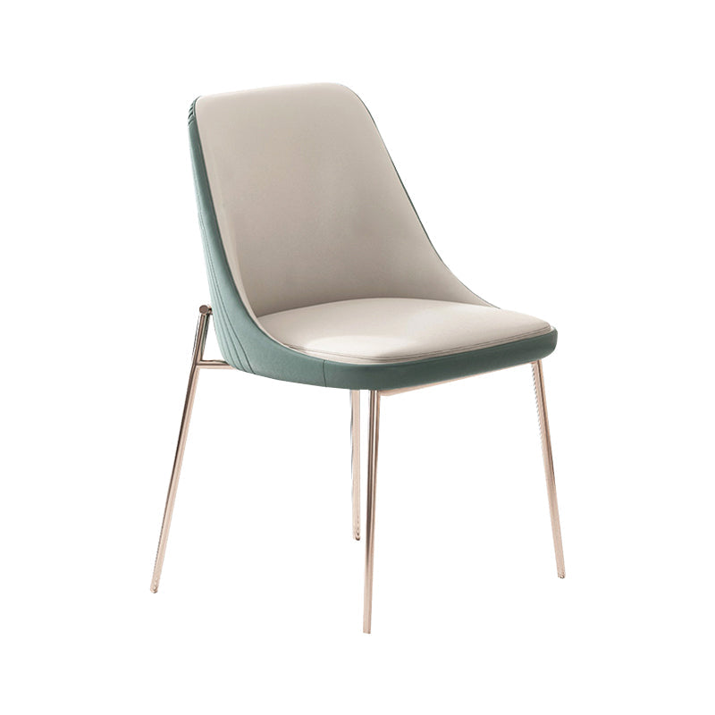 Nordic Style Green Side Chair Gold Base Side Dining Chair for Home Use 1 Piece Clearhalo 'Dining Chairs' 'Dining Tables & Seating' 'dining_chair' 'furn' 'furn_dining_chair' 'Furniture' 'Kitchen & Dining Furniture' 7040561